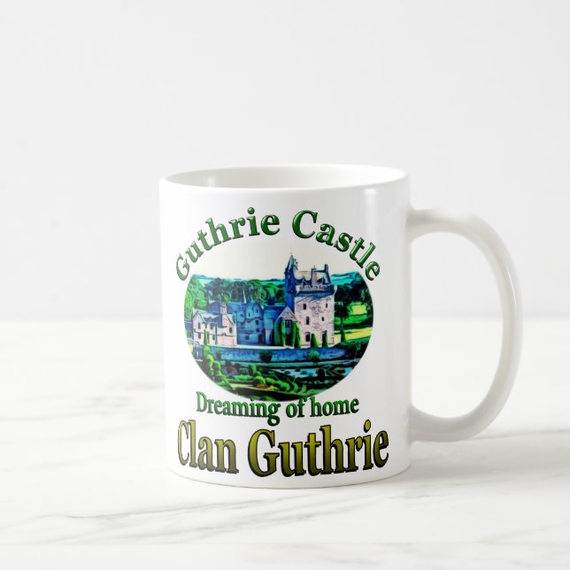 Taza De Café Clan Guthrie soñando con el Castillo de Guthrie (Derecha)