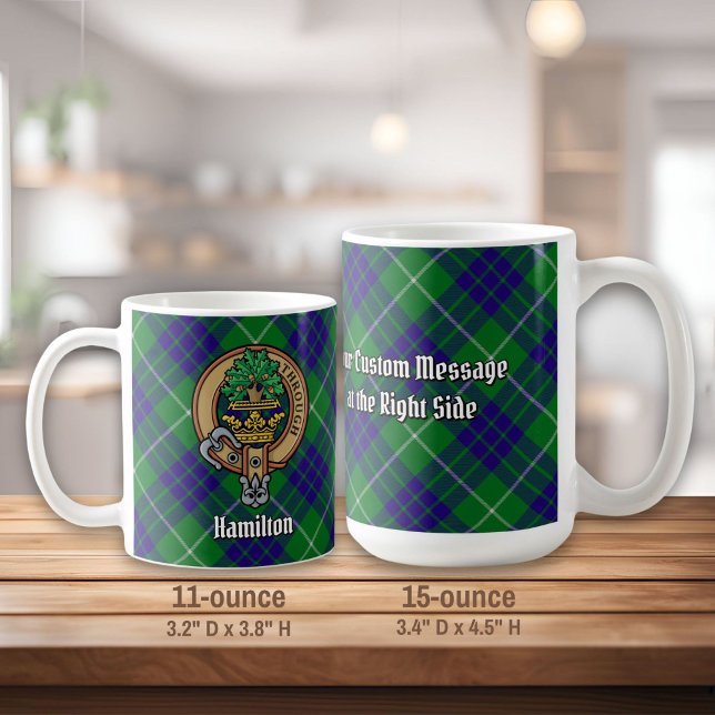 Taza De Café Clan Hamilton Escudo sobre la caza de tartán (Subido por el creador)