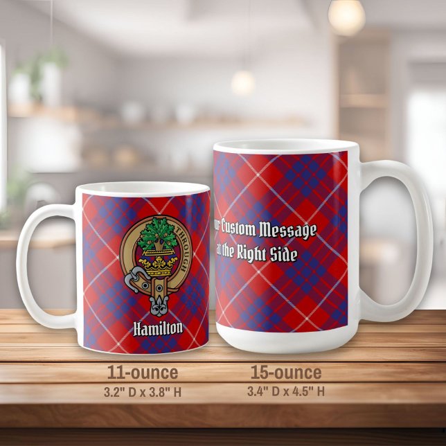 Taza De Café Clan Hamilton Escudo sobre Red Tartán (Subido por el creador)
