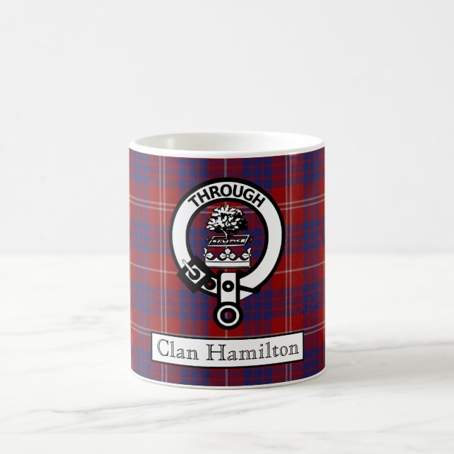 Taza De Café Clan Hamilton Escudo y Tartán II Coffee Mug (Centro)