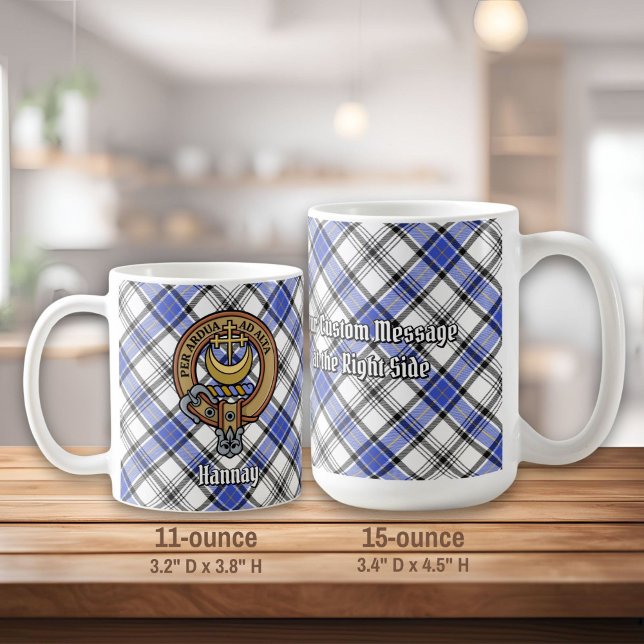 Taza De Café Clan Hannay Escudo sobre Tartán (Subido por el creador)
