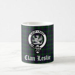 Taza De Café Clan Leslie Escudo Badge y Tartán
