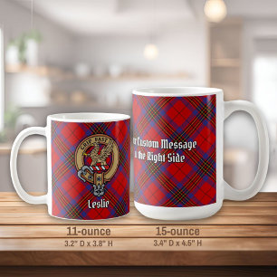 Taza De Café Clan Leslie Escudo sobre Red Tartán
