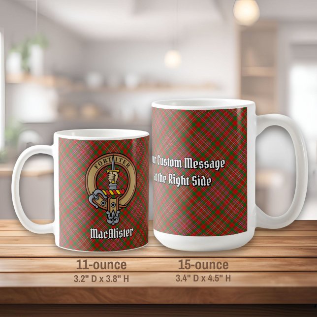 Taza De Café Clan MacAlister Escudo sobre Tartán (Subido por el creador)
