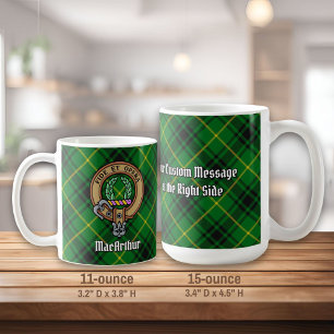 Taza De Café Clan MacArthur Escudo sobre Tartán