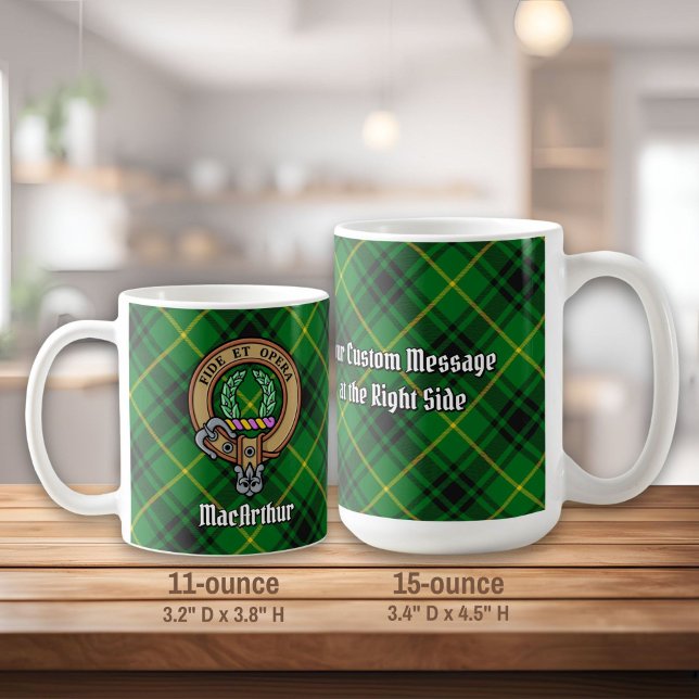 Taza De Café Clan MacArthur Escudo sobre Tartán (Subido por el creador)