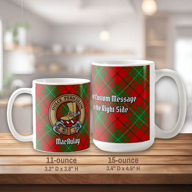 Taza De Café Clan MacAulay Escudo sobre Tartán (Subido por el creador)