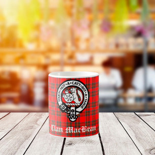 Taza De Café Clan MacBean Escudo Badge & Tartán