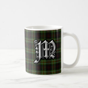 Taza De Café Clan MacDiarmid Letter M Monogram Tartán