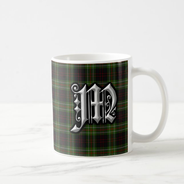 Taza De Café Clan MacDiarmid Letter M Monogram Tartán (Derecha)
