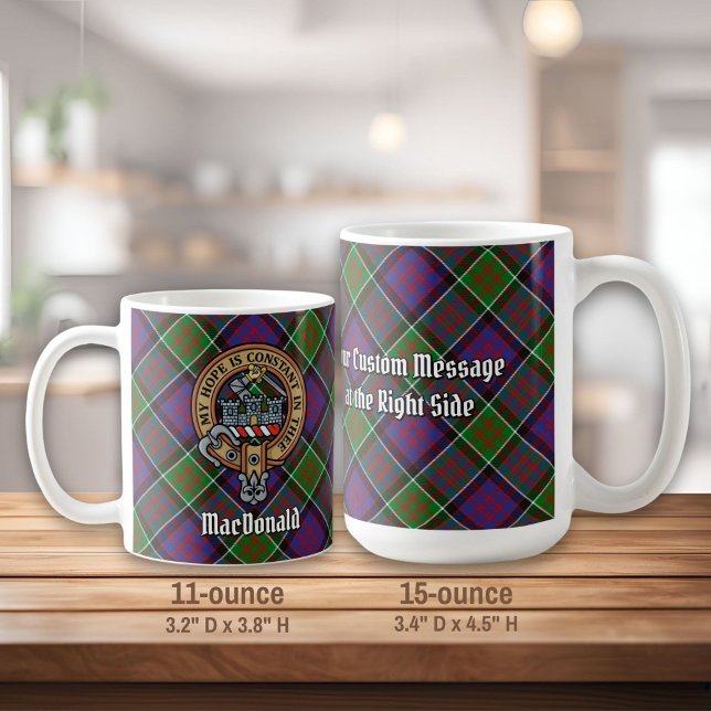 Taza De Café Clan MacDonald de Clanranald Escudo sobre Tartán (Subido por el creador)