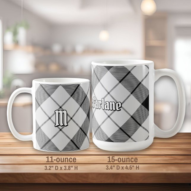 Taza De Café Clan MacFarlane Tartán blanco y negro (Subido por el creador)