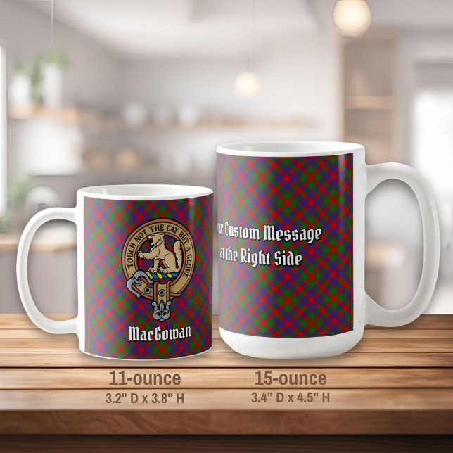 Taza De Café Clan MacGowan Escudo sobre Tartán (Subido por el creador)