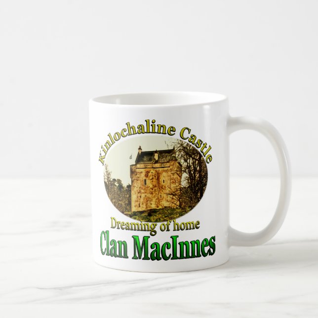 Taza De Café Clan MacInnes Soñando con el castillo Kinlochaline (Derecha)