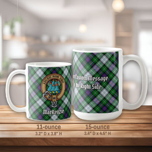 Taza De Café Clan MacKenzie Escudo sobre el vestido Tartán