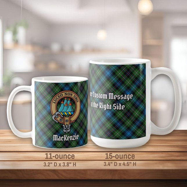 Taza De Café Clan MacKenzie Escudo sobre Tartán (Subido por el creador)