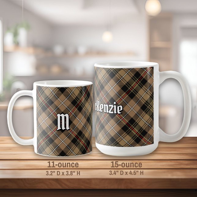 Taza De Café Clan MacKenzie Hunting Brown Tartan (Subido por el creador)