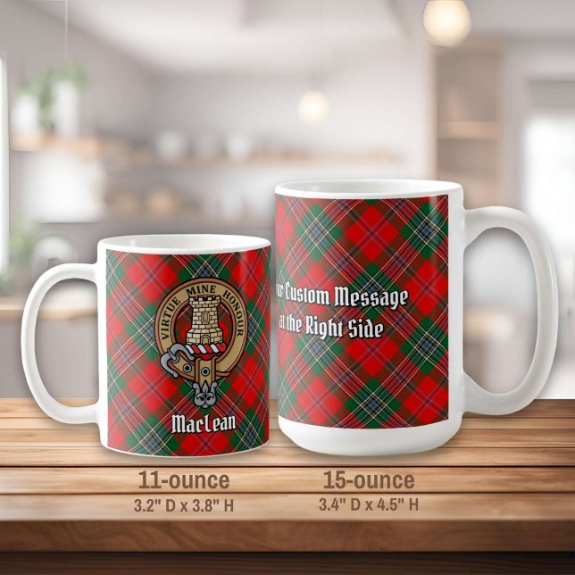Taza De Café Clan MacLean Escudo sobre Tartán (Subido por el creador)