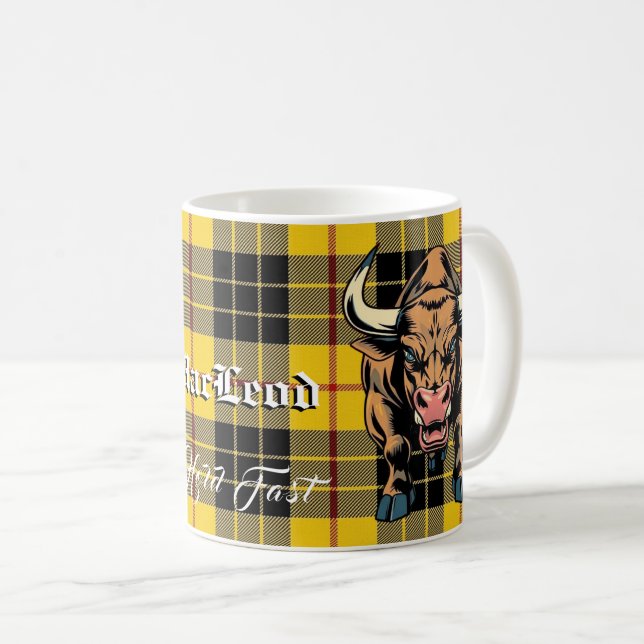 Taza De Café Clan MacLeod Bull Tartan Motto (Anverso derecho)