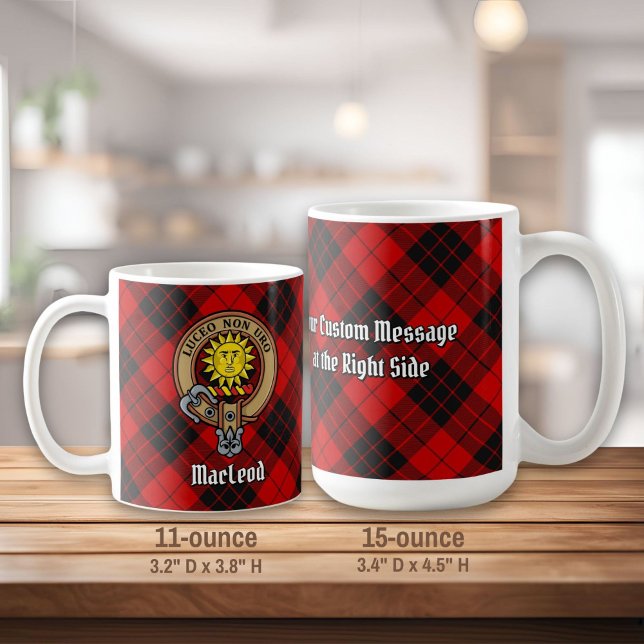 Taza De Café Clan MacLeod de Raasay Escudo sobre Tartán (Subido por el creador)