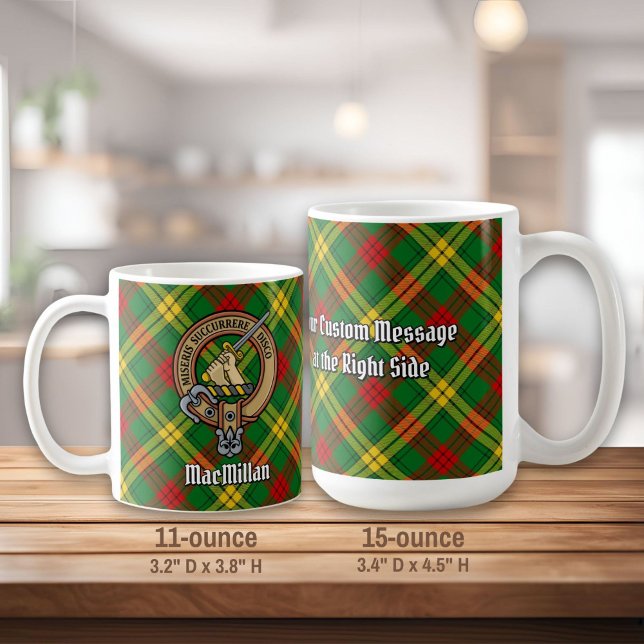 Taza De Café Clan MacMillan Escudo sobre Tartán (Subido por el creador)