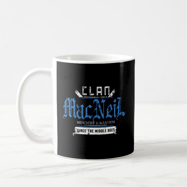 Taza De Café Clan Macneil Mischief Y Mayhem Desde El Medio (Izquierda)