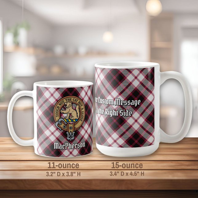 Taza De Café Clan MacPherson Escudo sobre la caza de tartán (Subido por el creador)