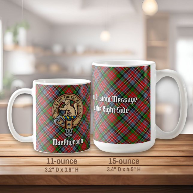 Taza De Café Clan MacPherson Escudo sobre Red Tartán (Subido por el creador)