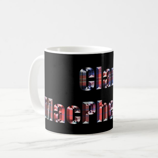 Taza De Café Clan Macpherson Tartan Name, Mug (Anverso izquierdo)