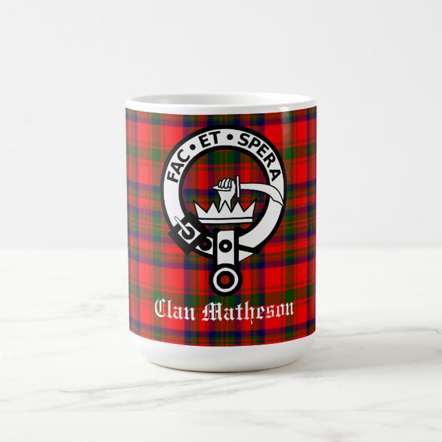 Taza De Café Clan Matheson Escudo Badge y Tartán (Centro)
