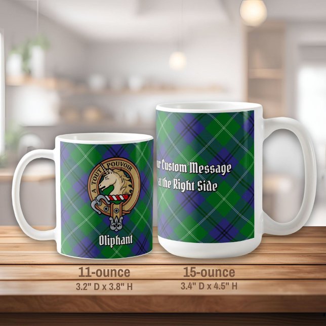 Taza De Café Clan Oliphant Escudo sobre Tartán (Subido por el creador)