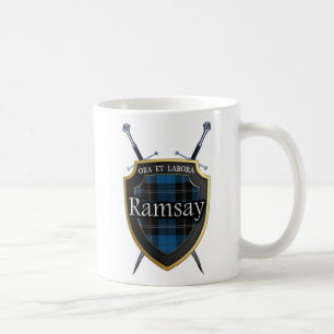 Taza De Café Clan Ramsay Tartan Shield and Swords