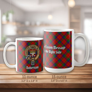 Taza De Café Clan Robertson Escudo sobre Tartán