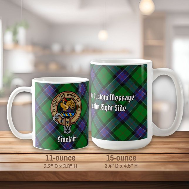 Taza De Café Clan Sinclair Escudo sobre la caza de tartán (Subido por el creador)