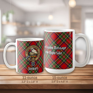 Taza De Café Clan Stewart Escudo sobre Royal Tartán