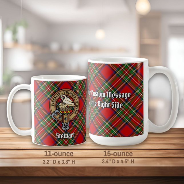 Taza De Café Clan Stewart Escudo sobre Royal Tartán (Subido por el creador)