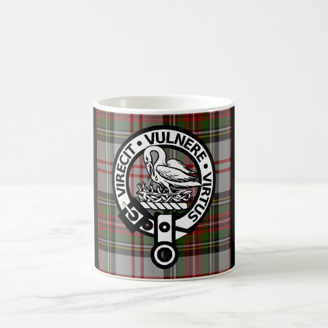Taza De Café Clan Stewart Escudo y Tartán (Centro)