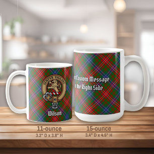 Taza De Café Clan Wilson Escudo sobre Tartán Moderno