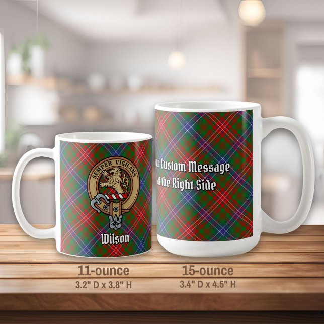 Taza De Café Clan Wilson Escudo sobre Tartán Moderno (Subido por el creador)