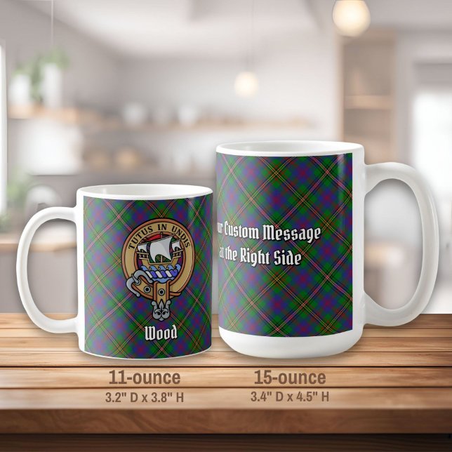 Taza De Café Clan Wood Escudo sobre Tartán (Subido por el creador)