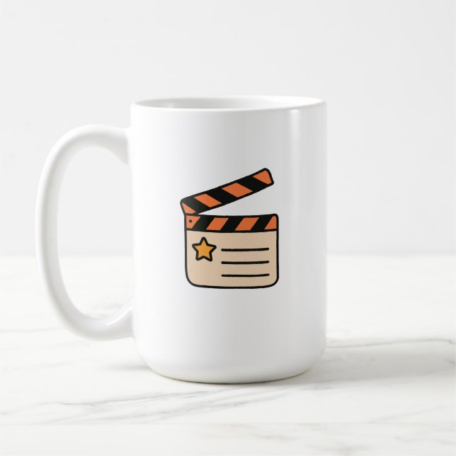 Taza De Café Clapperboard Movie Lover Graphic (Izquierda)