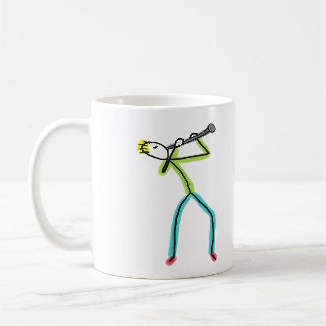 Taza De Café Clarinet Stickman (Izquierda)