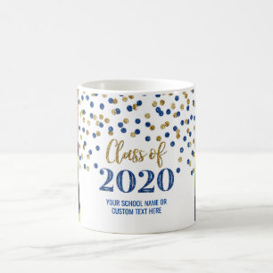 Taza De Café Clase Blue Gold de 2020 Foto Graduación Mug