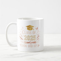 Clase de 2025 Graduation Mug - Oro Rosa