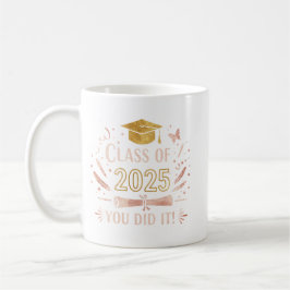 Taza De Café Clase de 2025 Graduation Mug - Oro Rosa