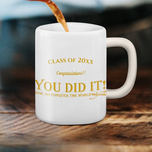 Taza De Café Clase de 2025 LO LOGRASTE Foto Graduación (Class of 2024 YOU DID IT Photo Graduation Coffee Mug)