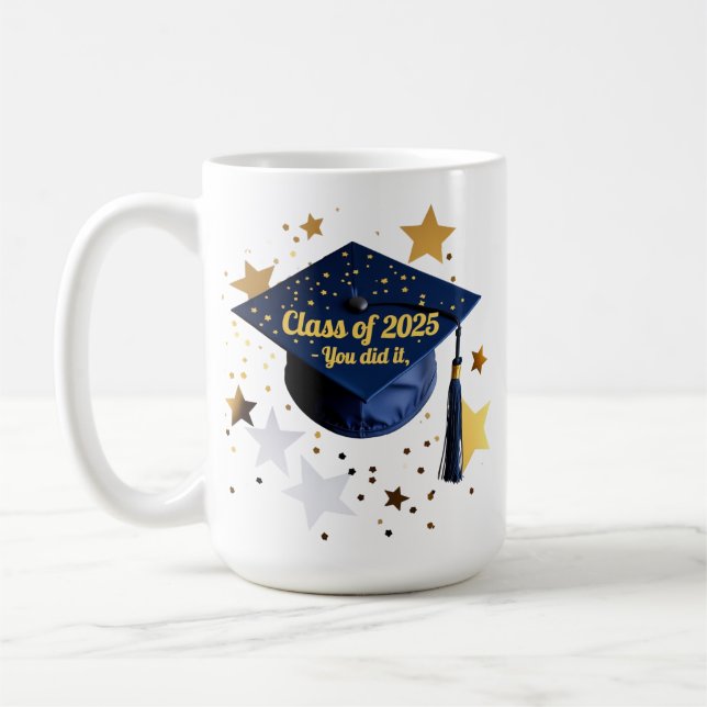 Taza De Café Clase de 2025 - Se graduó Clásico Mug (Izquierda)