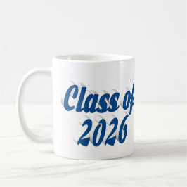 Taza De Café Clase de 2026 graduación con texto azul