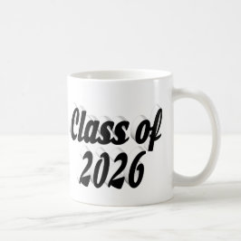 Taza De Café Clase de 2026 graduación con texto negro