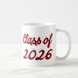 Taza De Café Clase de 2026 graduación en escritura burgundy